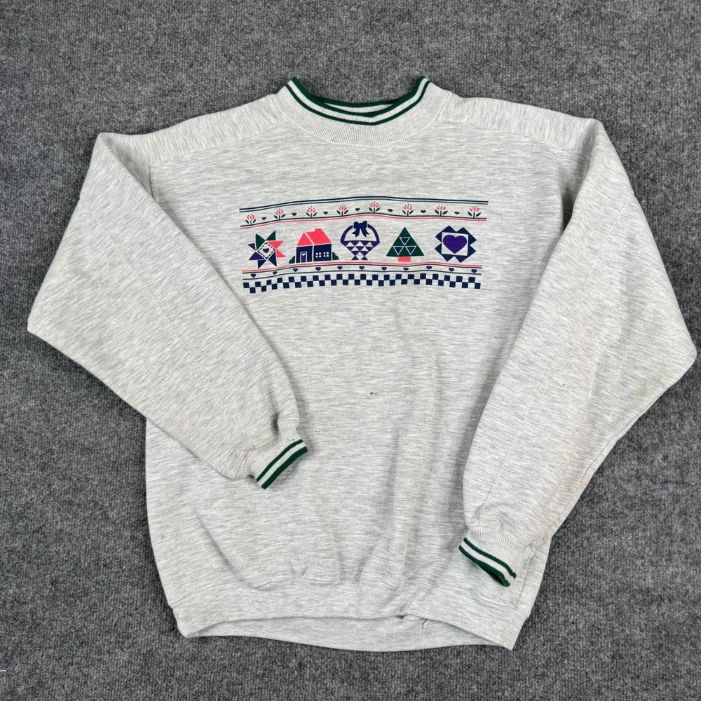 Gear for Sports Sweatshirt Mens Size L Gray Vintage Graphic Crewneck Stained